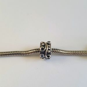 Authentic Pandora Clip Charm, Blue Tendril Swirls